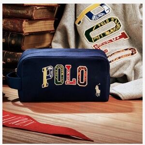 Polo Lauren Ralph Embroidered Logo Men Toiletry Travel Bag